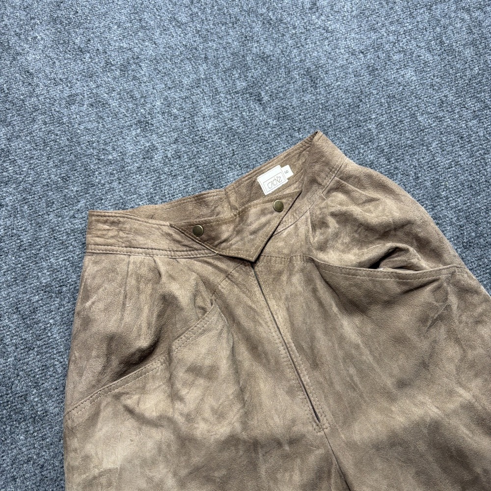 Vintage 80s SUEDE LEATHER PANTS Caché Brown Western Festival Straight Leg Rare!!